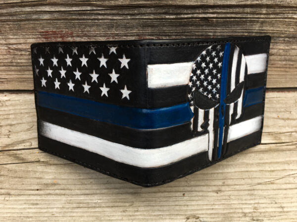 punisher blue lives matter custom wallet