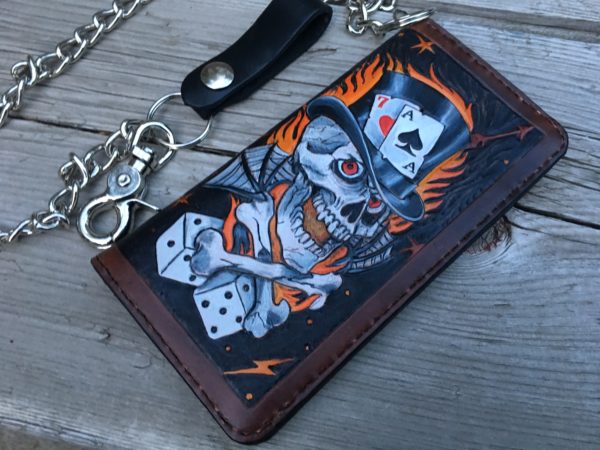 The Gambler Tooled Biker Wallet by Christoph Joseph Leather