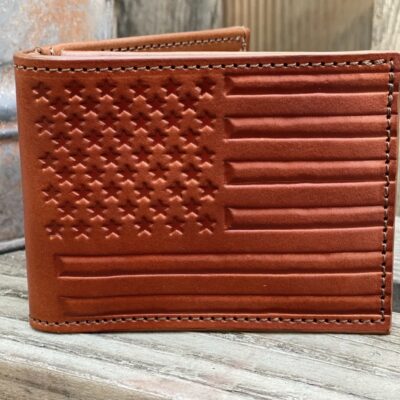 American Flag Tooled leather bifold Wallet