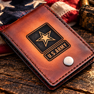 Army Design Laser Engraved card holder wallet by Christoph Joseph