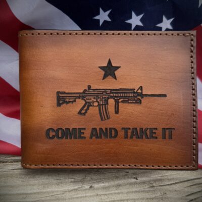 Come And Take It Second Amendment Premium Engraved Wallet