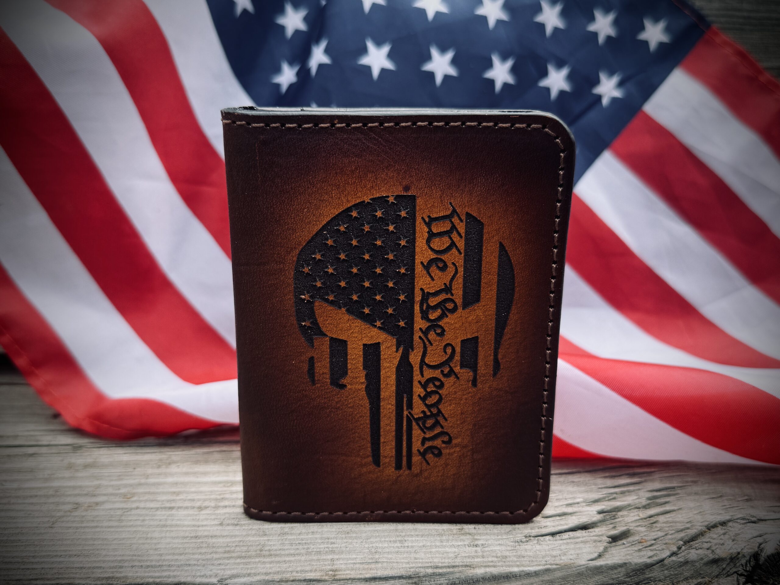 Patriotic Punisher Skull Card Holder