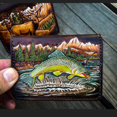 Fish and Game license holder wallet / trout wallet / card holder / buck wallet / elk wallet