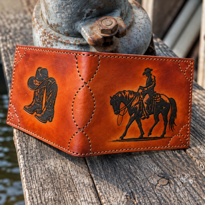 Premium Laser Engraved cowboy wallet