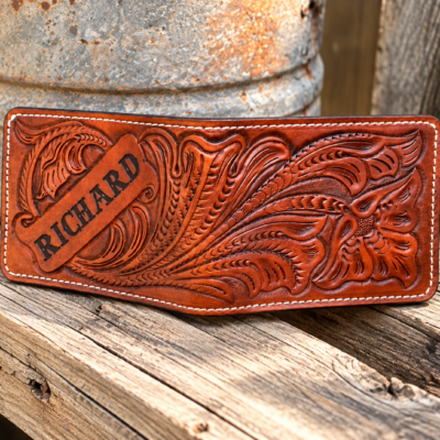 traditional Western Floral hand tooled bifold