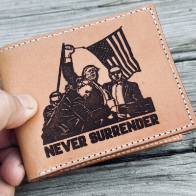 Trump Wallet - Laser Engraved Butler PA Iconic Image - Fight Fight Fight Never Surrender