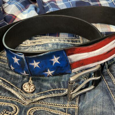American Flag Leather Belt