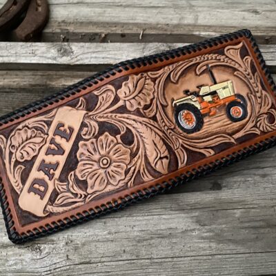 Tradition western floral wallet with Tractor design