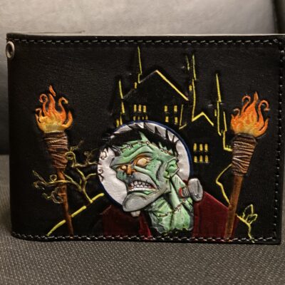 Frankenstein Custom Tooled Leather Bifold Wallet