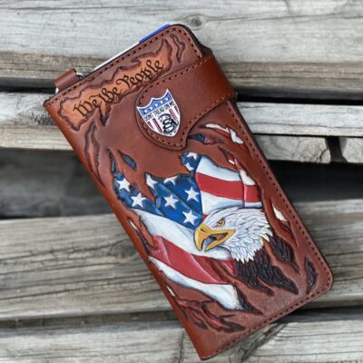 Patriotic Biker Wallet By Christoph Joseph Leather