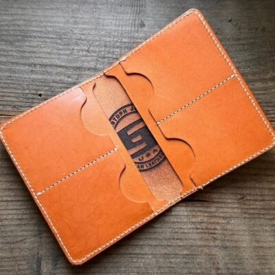 Christoph Joseph Leather Double Wide Capacity Credit Card Bifold Wallet handmade out of Italian vegetable tanned leather