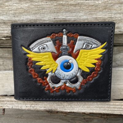 Eyeball and Wings Gearhead Bifold Wallet