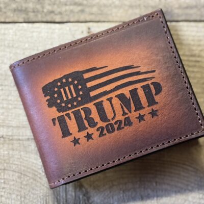 Trump 2024 Premium Laser Engraved Leather Wallet
