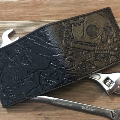 Black Tooled Gearhead Wallet by Christoph Joseph
