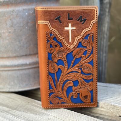Man or Women's Clutch Long Wallet Western Floral Filigree