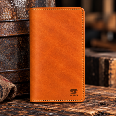 Clean Classy Italian Veg Tan Leather handmade Long Wallet by Christoph Joseph Leather