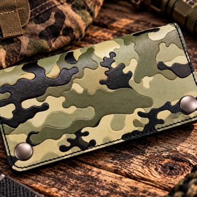 Army Camouflage Custom Biker Long Wallet