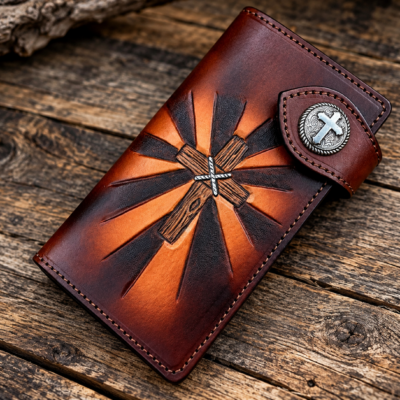 Christian Wallet - Cross Wallet - Bible Verse Wallet - Radiant Cross Long Wallet