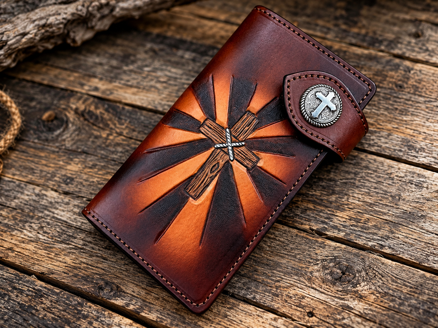 Christian Wallet - Cross Wallet - Bible Verse Wallet - Radiant Cross Long Wallet