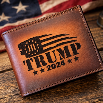 Trump 2024 Premium Laser Engraved Leather Wallet