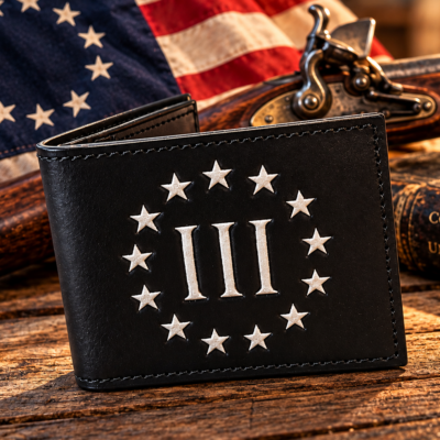 Betsy Ross Three Percent Revolutionary bifold leather wallet