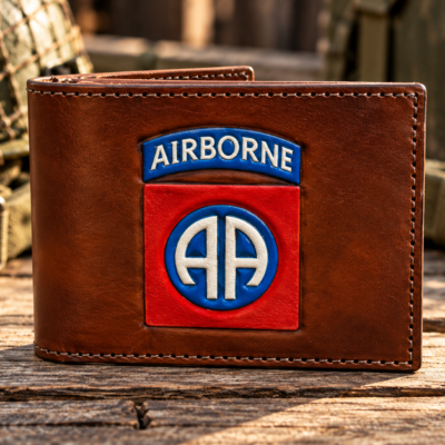 Airborne Pride Military bifold leather wallet