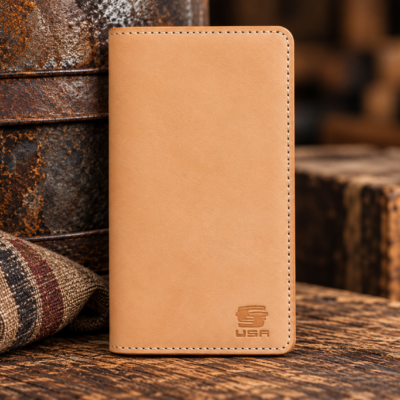 Handmade Italian Veg Tanned Leather Long Wallet made by Christoph Joseph Leather