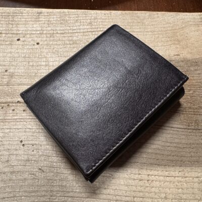 Black Leather Trifold Wallet - Discount Bargain
