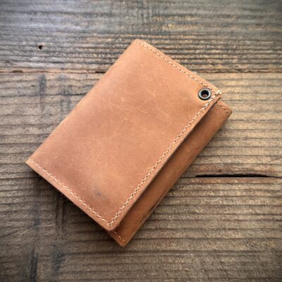 Whiskey Tan Leather Trifold Wallet - oil tanned leather