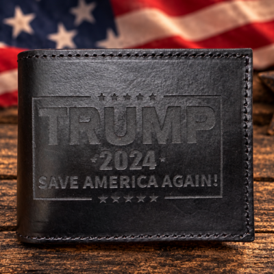 Black Leather Trump Bifold wallet