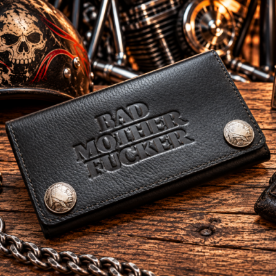 BMF Bad Mother Fucker Leather Biker Wallet - Clearance Item