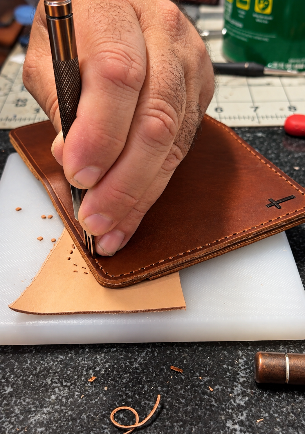 Handmade Leather Credit Card Holder Personalized Wallet Christian Bible Verse - Image 9